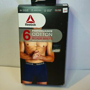 Reebok Men's Performance Cotton Boxer Briefs 6 Pair Size 2XL
